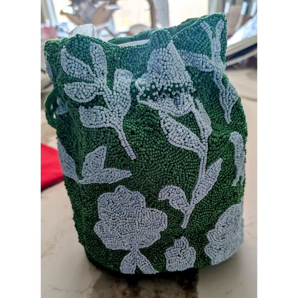 Beaded Classic Rose Drawstring Bucket bag kate spade new york Target Green/Blue - Picture 3 of 3